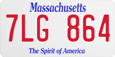 MA license plate 7LG864