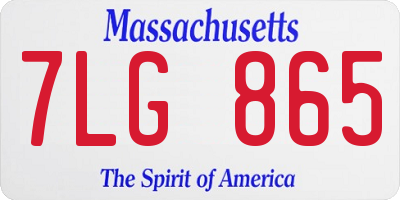 MA license plate 7LG865