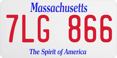 MA license plate 7LG866