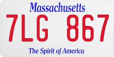 MA license plate 7LG867