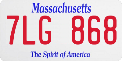 MA license plate 7LG868