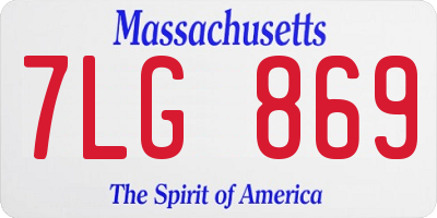 MA license plate 7LG869