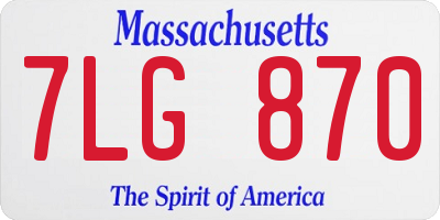 MA license plate 7LG870