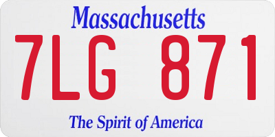 MA license plate 7LG871