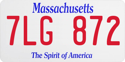 MA license plate 7LG872