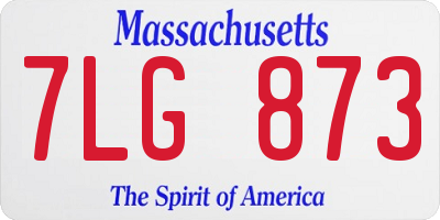 MA license plate 7LG873