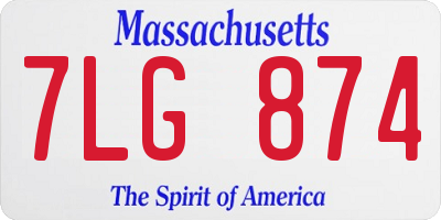 MA license plate 7LG874