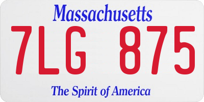 MA license plate 7LG875