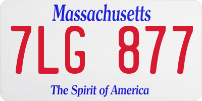 MA license plate 7LG877