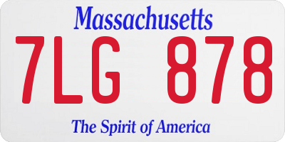 MA license plate 7LG878