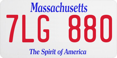 MA license plate 7LG880