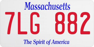 MA license plate 7LG882