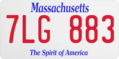 MA license plate 7LG883