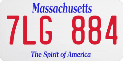 MA license plate 7LG884