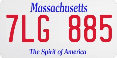 MA license plate 7LG885