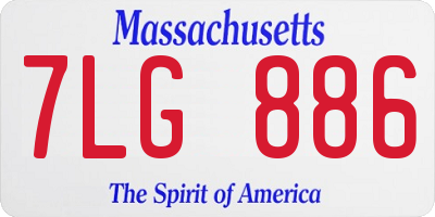 MA license plate 7LG886