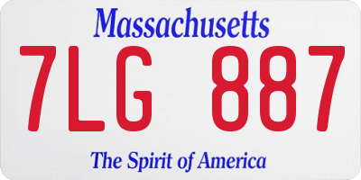 MA license plate 7LG887