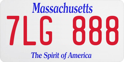 MA license plate 7LG888