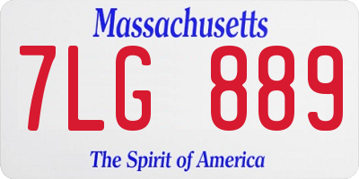 MA license plate 7LG889