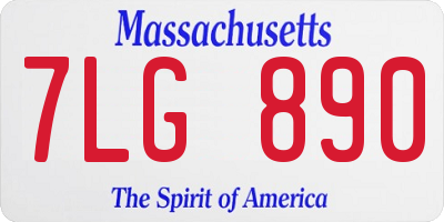 MA license plate 7LG890