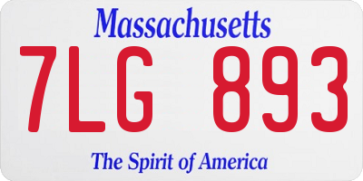 MA license plate 7LG893