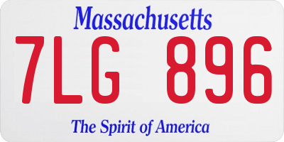 MA license plate 7LG896