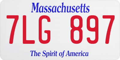 MA license plate 7LG897