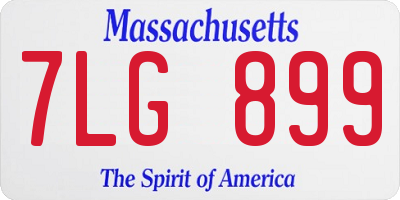 MA license plate 7LG899