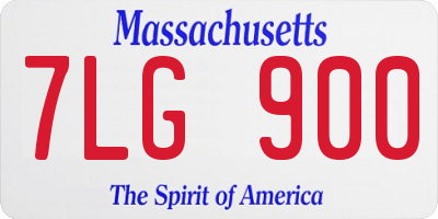 MA license plate 7LG900