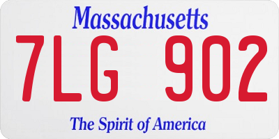 MA license plate 7LG902