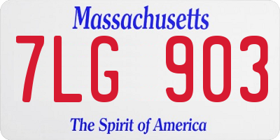 MA license plate 7LG903