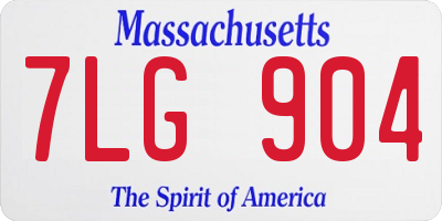 MA license plate 7LG904