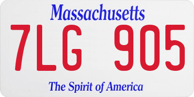 MA license plate 7LG905