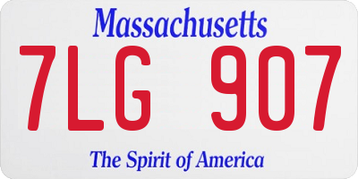 MA license plate 7LG907