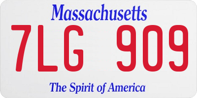 MA license plate 7LG909