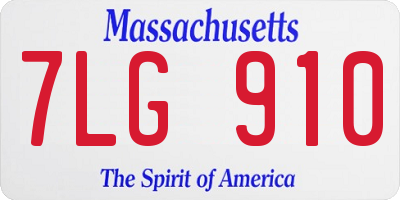 MA license plate 7LG910