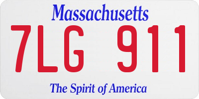 MA license plate 7LG911