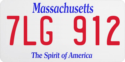 MA license plate 7LG912