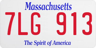 MA license plate 7LG913