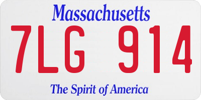MA license plate 7LG914