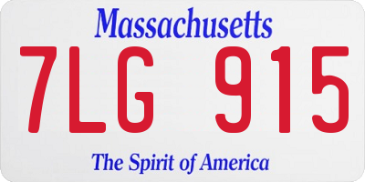 MA license plate 7LG915