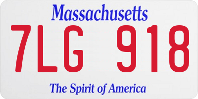 MA license plate 7LG918