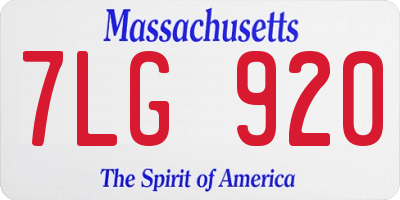 MA license plate 7LG920