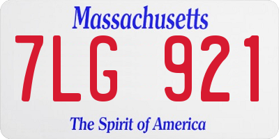 MA license plate 7LG921