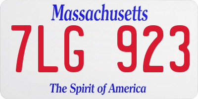 MA license plate 7LG923