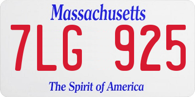 MA license plate 7LG925