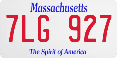MA license plate 7LG927