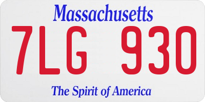 MA license plate 7LG930