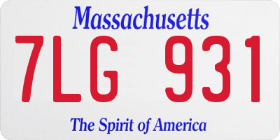 MA license plate 7LG931