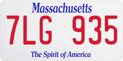 MA license plate 7LG935
